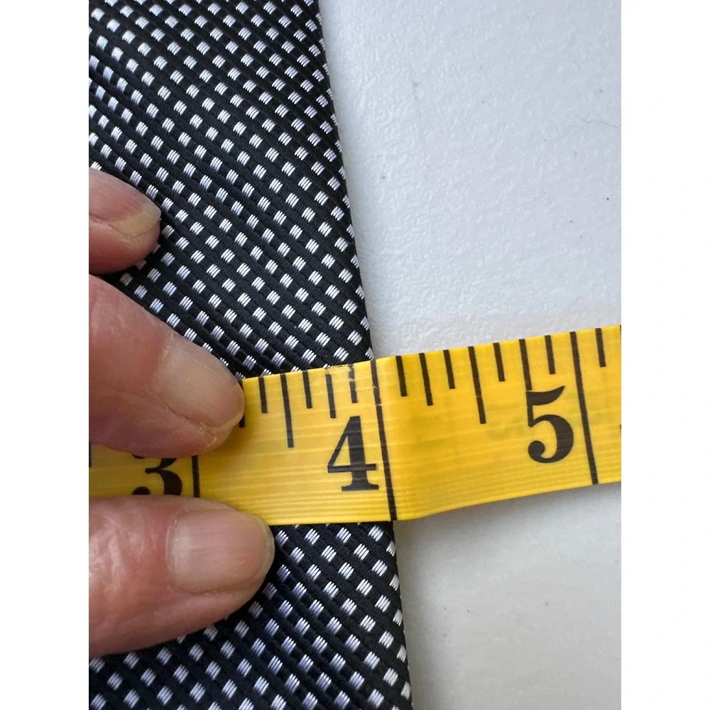 Lanvin Paris Mens Silk Tie Black White Micro Check Italy Design Geometric 59